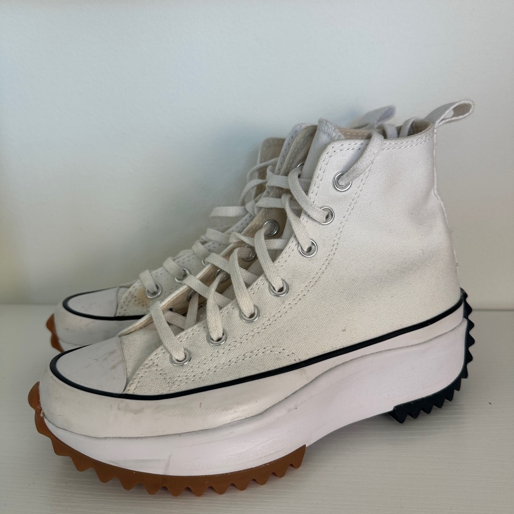 White High-Top Platform Sneakers